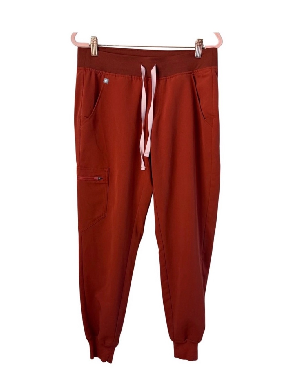 FIGS Scrub Pants Womens Small Orange Zamora Jogger Technical Nurse RN Pull On